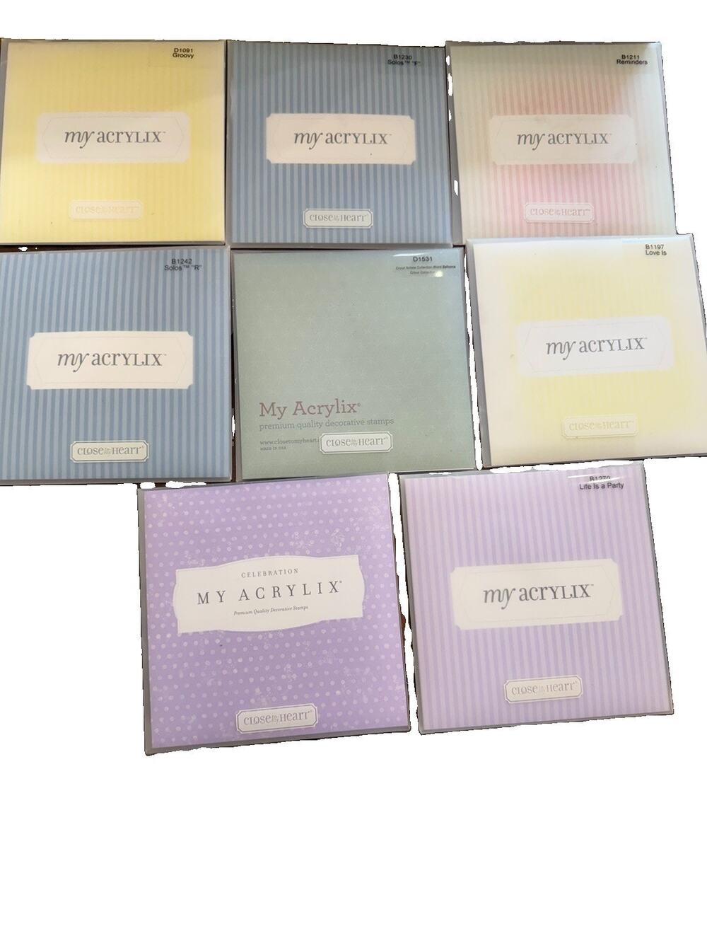 Close to My Heart My Acrylix Stamps Mixed Themes Lot of 8 Scrapbook Card Making